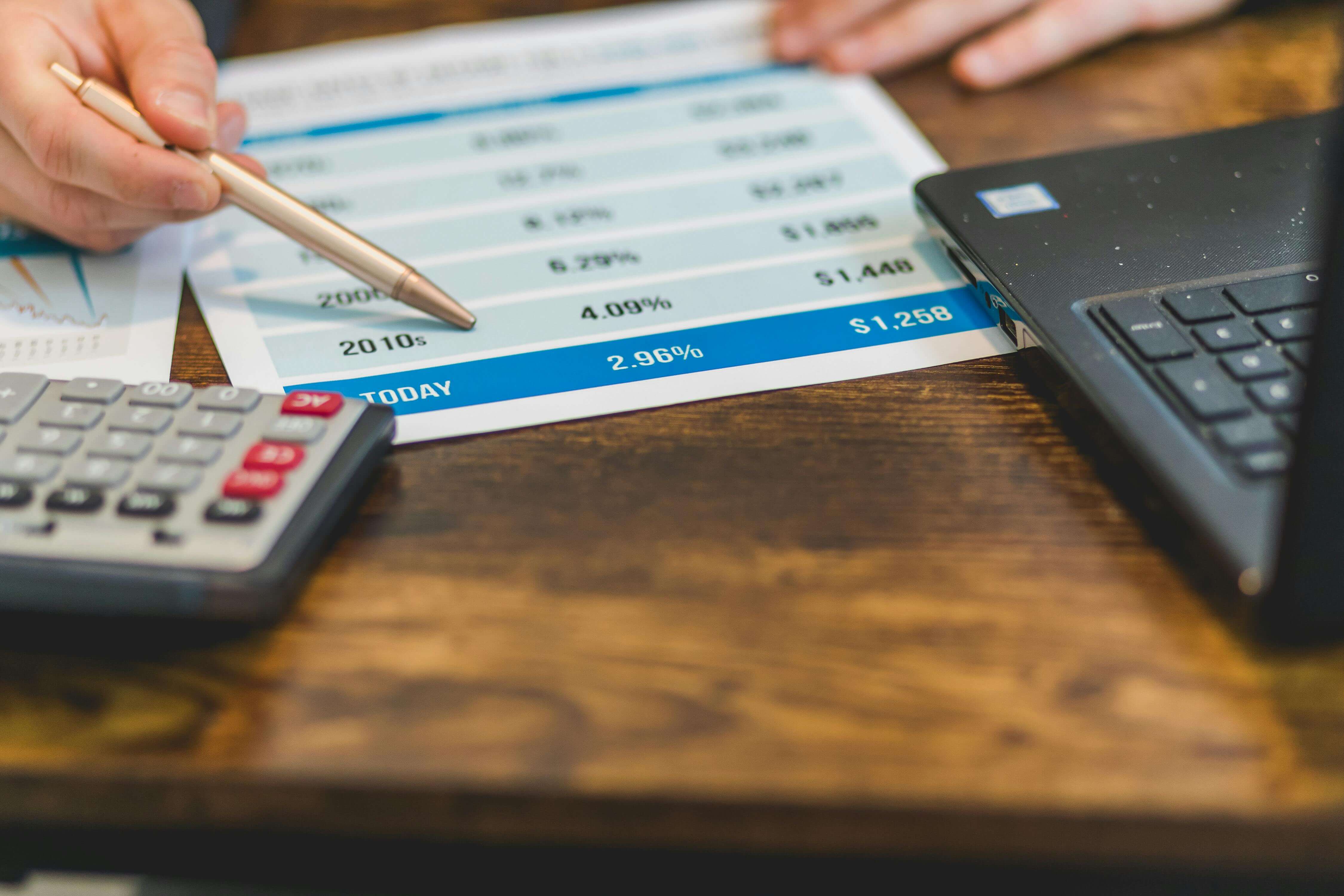 A Close-Up Shot of an Agent Pointing Rates