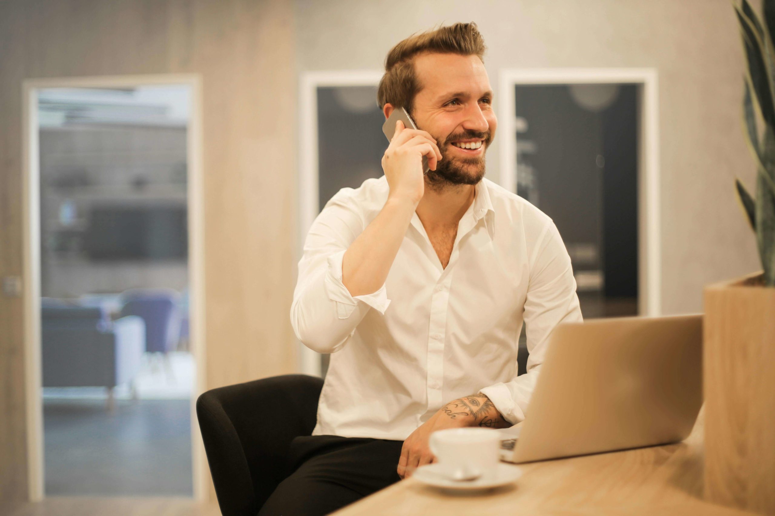 businessman using his phone