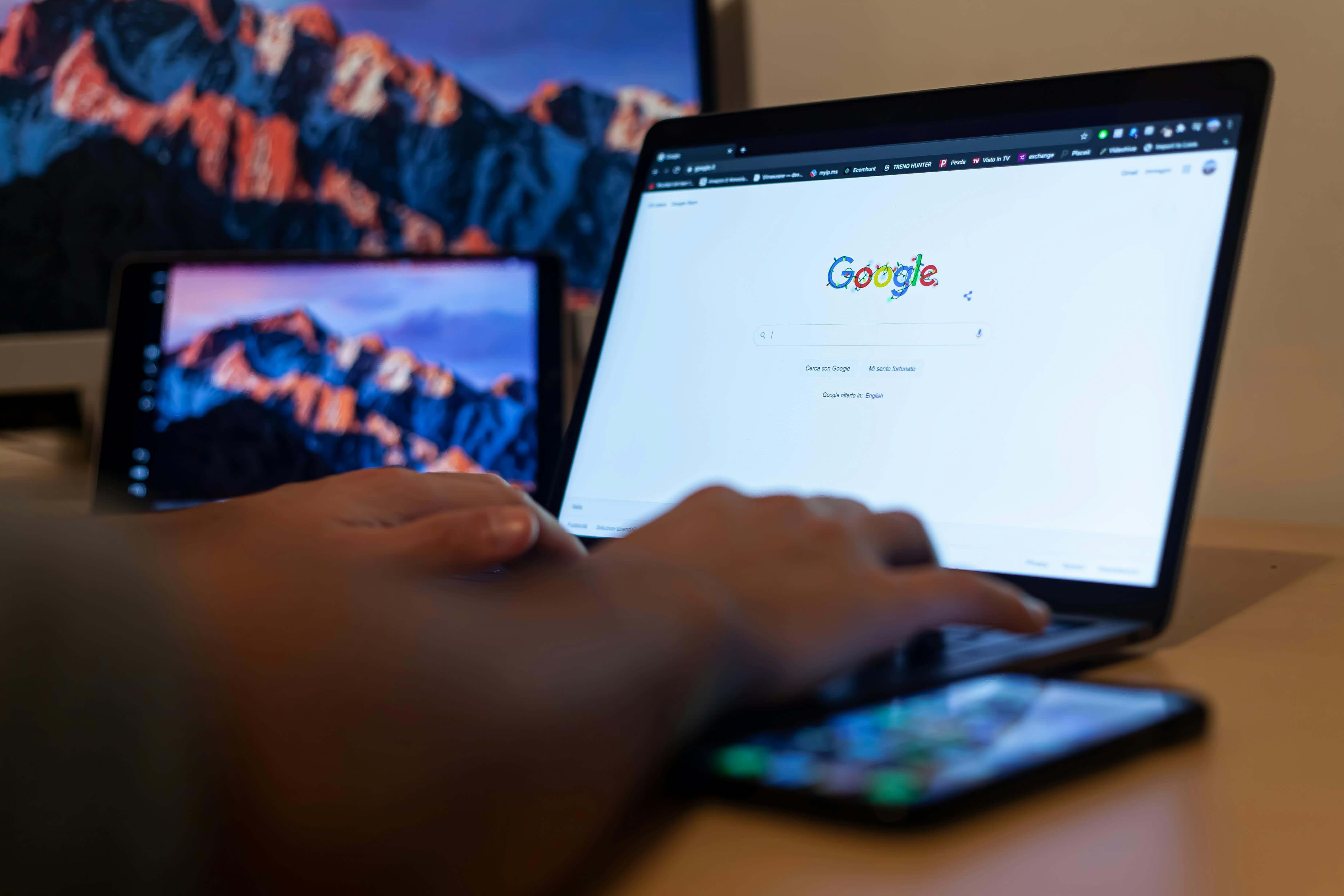 Close-Up Shot of a Person Using a Laptop