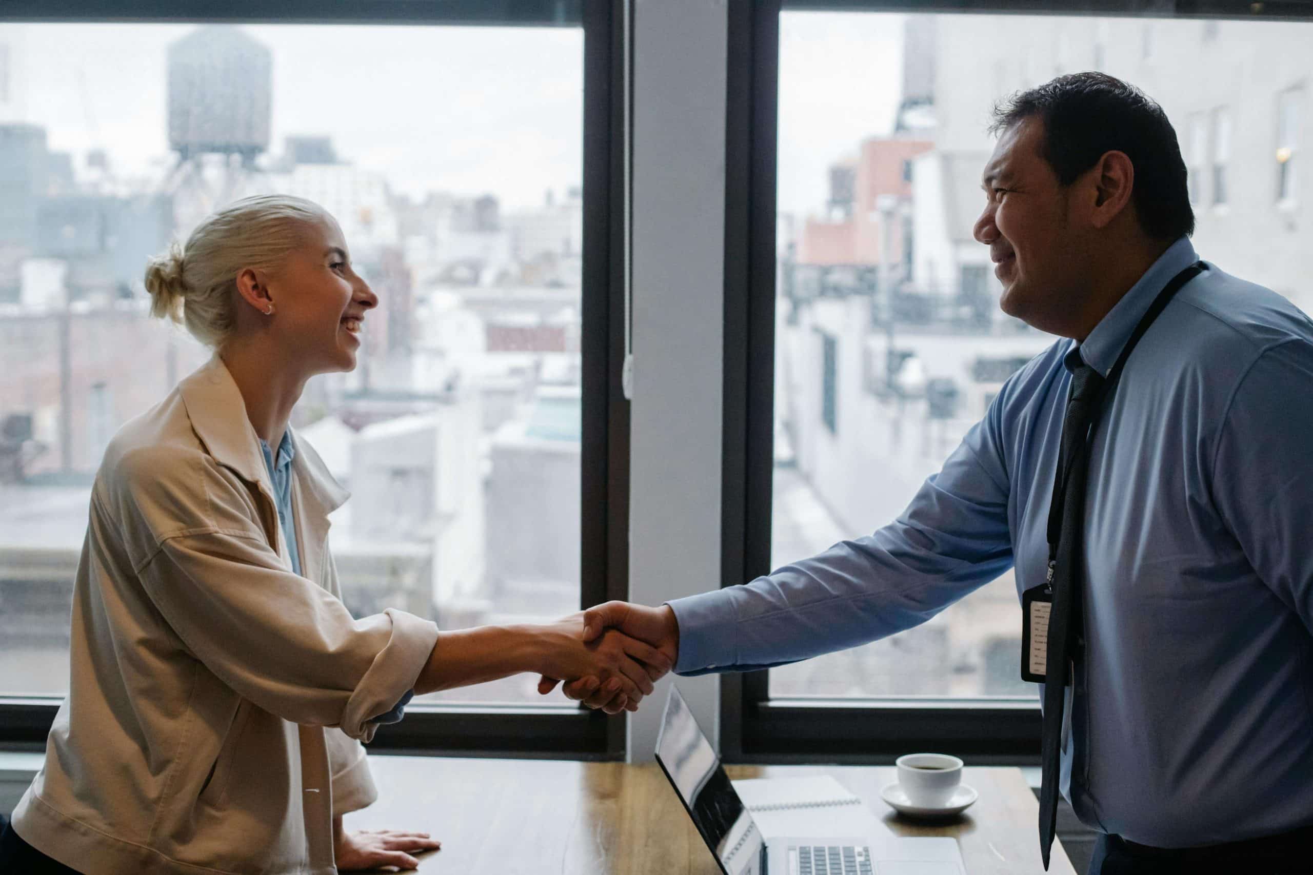 colleagues shaking hands