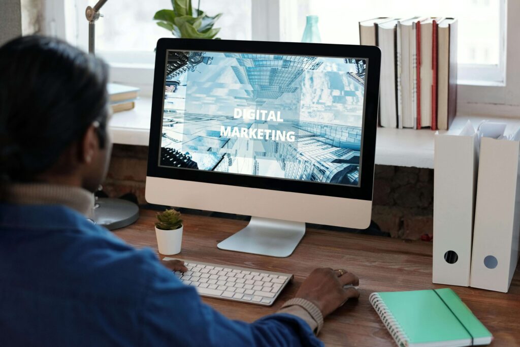 man Working on His Computer